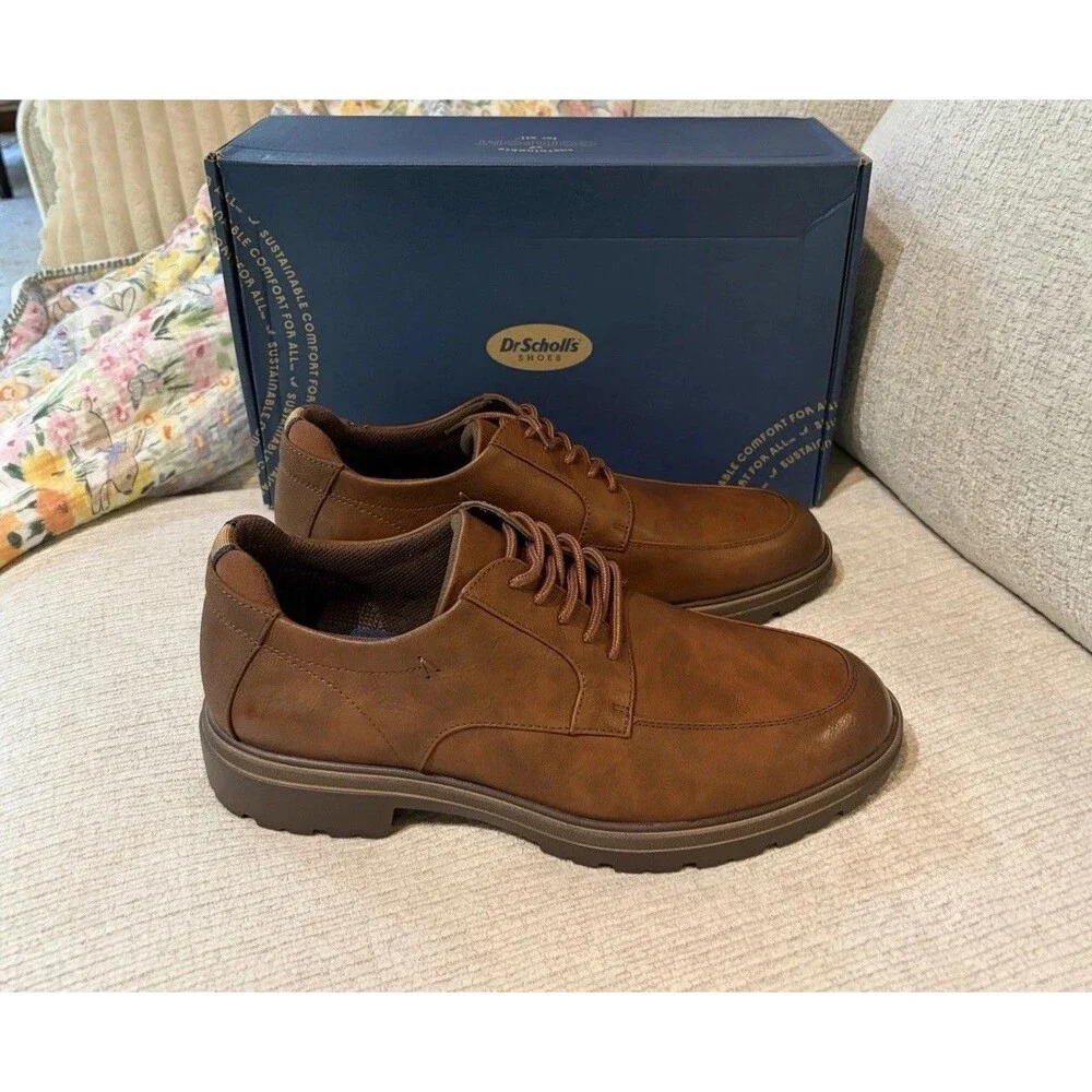 Dr. Scholl’s Gerard Moc Toe Men’s Oxford’s Size 10 1/2 Wide Dark Tan New in Box